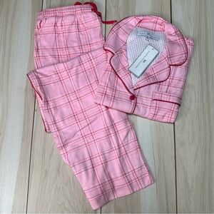 Karen Neuburger English Beauty Pajama Set Pearl Plaid Size Small NWT RLK0336